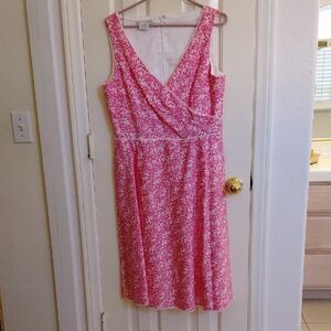 Maggy London Pink Floral Sleeveless Dress Size 14